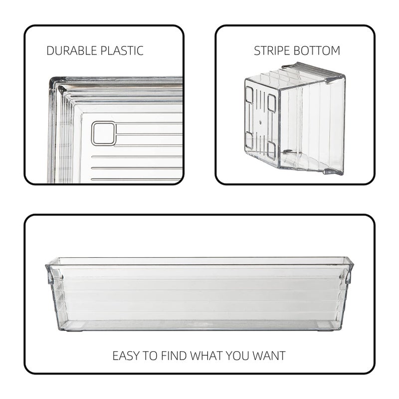 Backerysupply Clear Plastic Drawer Organizer Tray for Vanity Cabinet (Set of 10),Storage Tray for Makeup, Kitchen Utensils, Jewelries, and Gadgets - Image 5